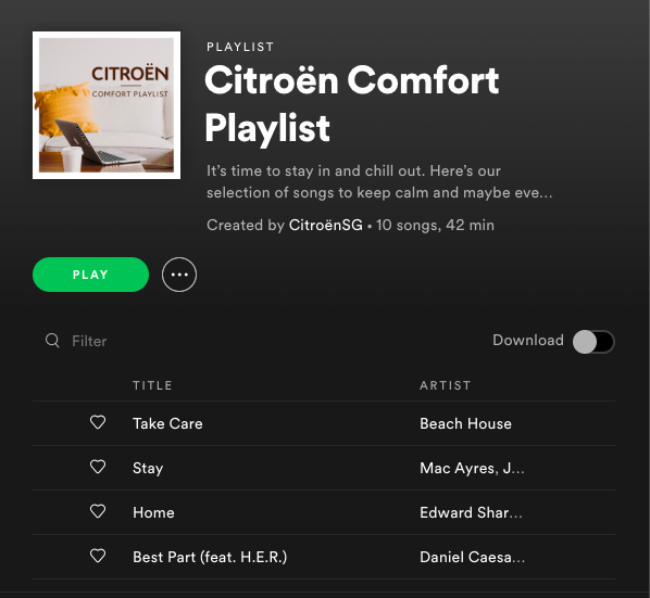 Jam to Citroen Comfort Playlist